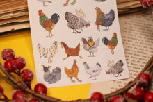 Lade das Bild in den Galerie-Viewer, Stickerbogen - Weihnachtshühner - Hühner Weihnachten - Aufkleber Geschenke - Bullet Journal - Eigene Illustrationen
