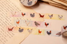 Lade das Bild in den Galerie-Viewer, Washi Tape - Bunte Hühner - Hühnerrassen - Ostern Dekoidee - Basteln für Ostern - Frühling - Eigene Illustrationen
