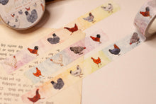 Lade das Bild in den Galerie-Viewer, Washi Tape - Bunte Hühner - Hühnerrassen - Ostern Dekoidee - Basteln für Ostern - Frühling - Eigene Illustrationen
