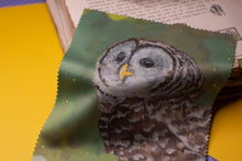Lade das Bild in den Galerie-Viewer, Reinigungstuch - Streifenkauz - Microfasertuch für Brillen, Bildschirme und Objektive - Eule, Kauz - Eigene Gouache Illustration

