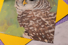 Lade das Bild in den Galerie-Viewer, Reinigungstuch - Streifenkauz - Microfasertuch für Brillen, Bildschirme und Objektive - Eule, Kauz - Eigene Gouache Illustration
