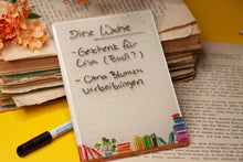Lade das Bild in den Galerie-Viewer, Magnet - Immerwährender Notizzettel - kleines Whiteboard mit Regenbogen Büchern - Eigene Illustration - Nützliches Geschenk
