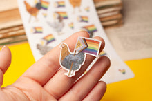 Lade das Bild in den Galerie-Viewer, Stickerbogen - Pride Hühner - Hühner mit Regenbogenflaggen - Aufkleber Geschenke - Bullet Journal - LGBTQIA+ - Eigene Illustrationen
