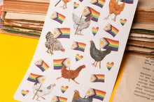 Lade das Bild in den Galerie-Viewer, Stickerbogen - Pride Hühner - Hühner mit Regenbogenflaggen - Aufkleber Geschenke - Bullet Journal - LGBTQIA+ - Eigene Illustrationen
