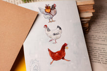 Lade das Bild in den Galerie-Viewer, Klappkarte - Merry Chickmas - Weihnachtskarte mit Hühnern - lustiger Karte - Eigene Illustration
