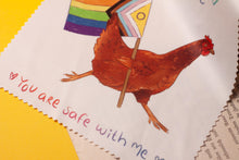 Lade das Bild in den Galerie-Viewer, Microfasertuch - Pride Huhn - Liebe ist bunt - LGBTQIA+ - für Brillen, Handys, Objektive - Eigene Illustration
