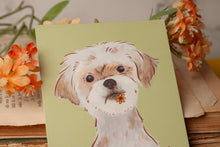 Lade das Bild in den Galerie-Viewer, Postkarte - Hund "Für dich" - Gemalte Karte mit niedlichem Hund - Dankeskarte, Geburtstagskarte - Eigene Illustration
