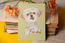 Lade das Bild in den Galerie-Viewer, Postkarte - Hund "Für dich" - Gemalte Karte mit niedlichem Hund - Dankeskarte, Geburtstagskarte - Eigene Illustration
