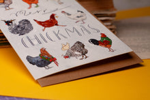 Lade das Bild in den Galerie-Viewer, Klappkarte - Merry Chickmas - Weihnachtskarte mit Hühnern - lustiger Karte - Eigene Illustration
