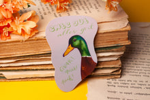 Lade das Bild in den Galerie-Viewer, Vinyl Sticker - Ente gut alles gut - Stockente - lustiger Aufkleber - Geschenkidee Adventskalender - Handgemalte Illustration
