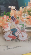 Laden und Abspielen von Videos im Galerie-Viewer, Vinyl Sticker mit Holographischem Effekt - Frau auf Fahrrad - BIPoC - Hollandrad - Pflanzen
