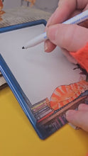 Laden und Abspielen von Videos im Galerie-Viewer, Magnet - Immerwährender Notizzettel - kleines Whiteboard mit schlafender Katze - Eigene Illustration - Nützliches Geschenk
