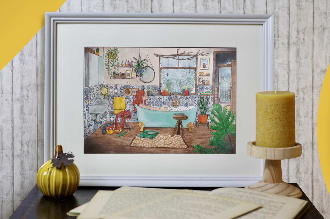Print - Badezimmermädchen